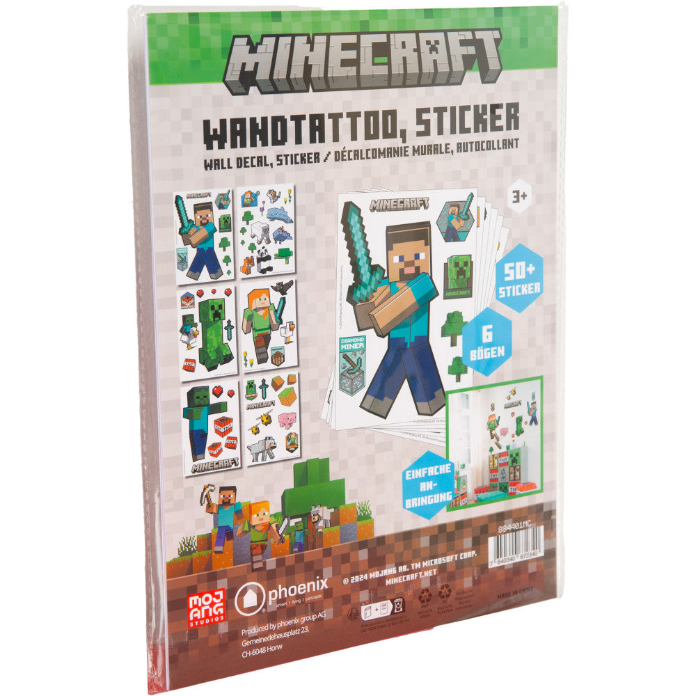 Minecraft Adventure Wall-Clings: 50+ Premium Vinyl Stickers and Decals