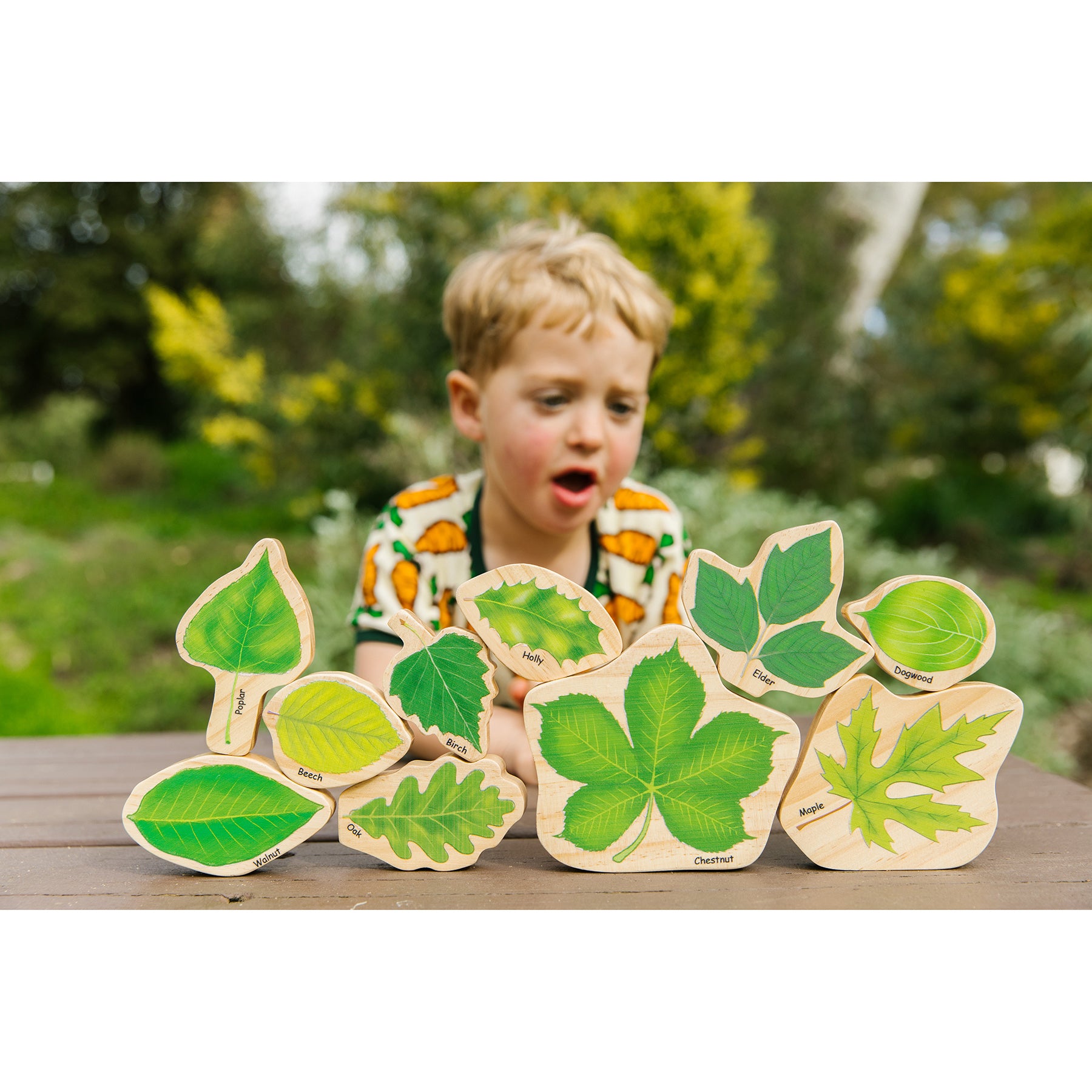 The Freckled Frog Stacking Leaves - Educational Wooden Block Set - Image 4