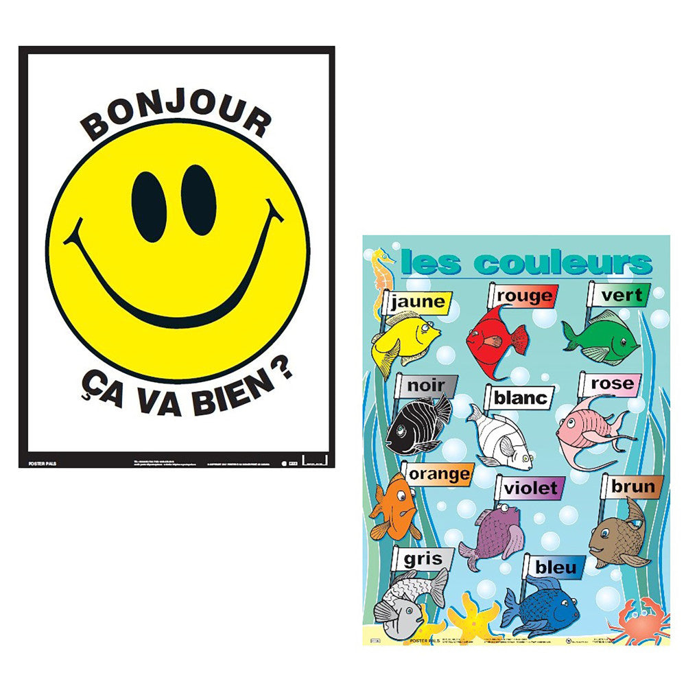 Alternative view of Poster Pals French Language Educational Set - 7 Colorful Classroom Posters