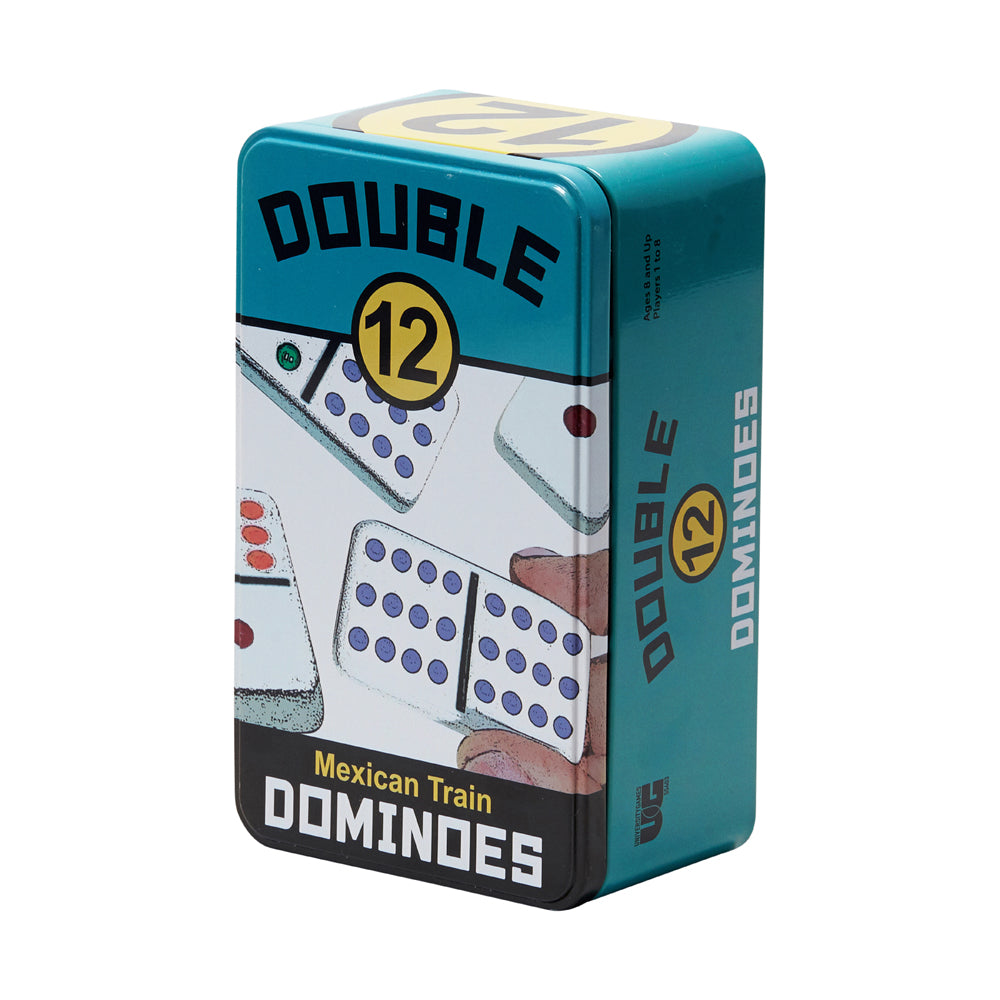 Alternative view of Double 12 Mexican Train Dominoes Game Set with Storage Tin