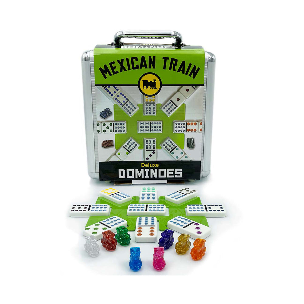 Alternative view of Mexican Train Deluxe Dominoes Set by University Games