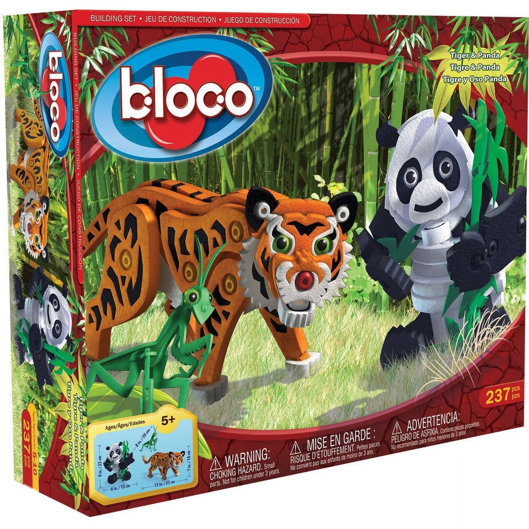 Alternative view of Bloco Toys Tiger & Panda 237-Piece 3D Construction Set