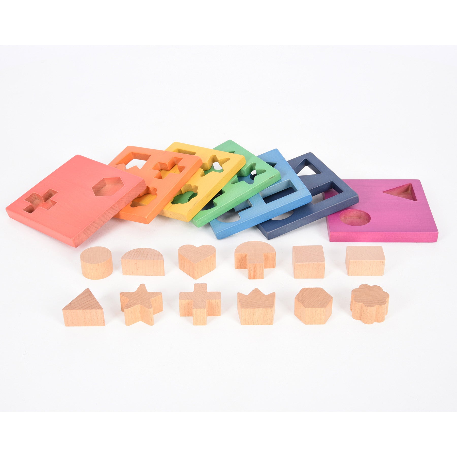 Alternative view of TickiT Rainbow Wooden Shape Stacker ‚Äì Colorful Educational Toy