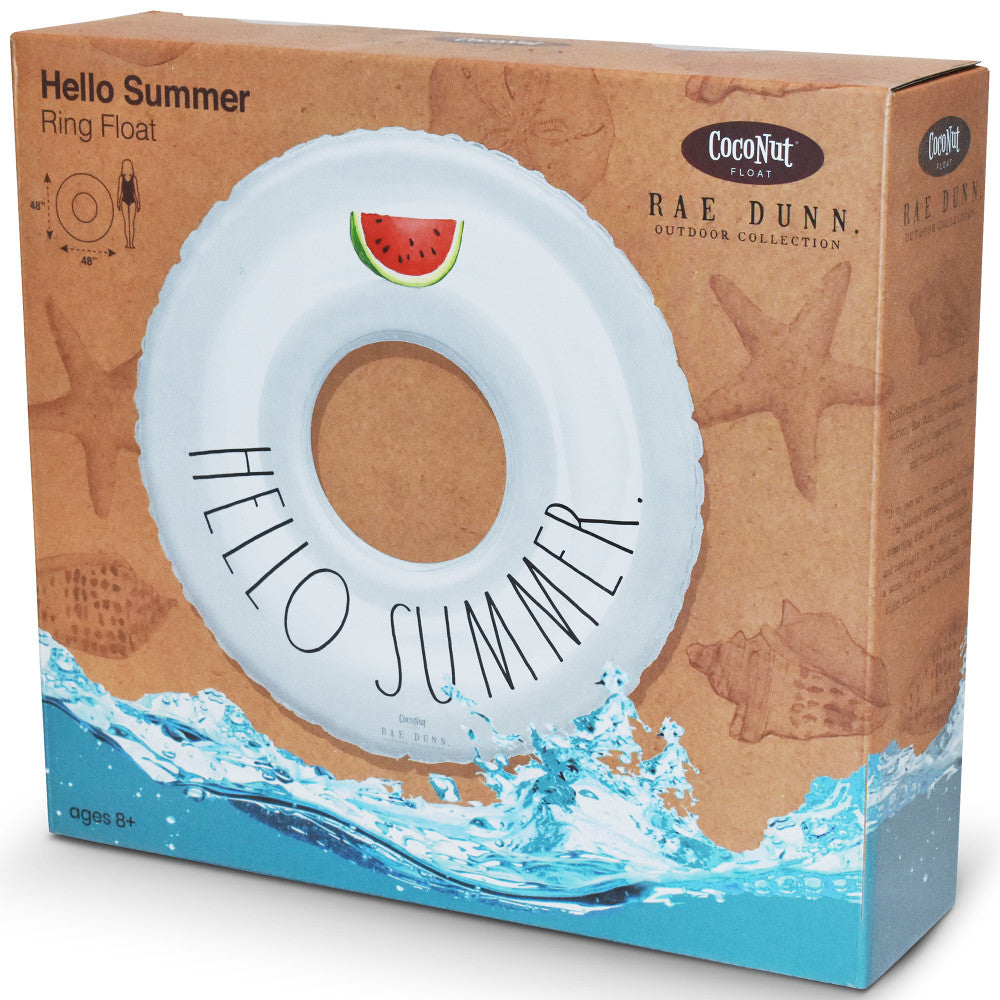 Alternative view of Rae Dunn Hello Summer 48" Inflatable Ring Float - Durable Anti-Leak Design