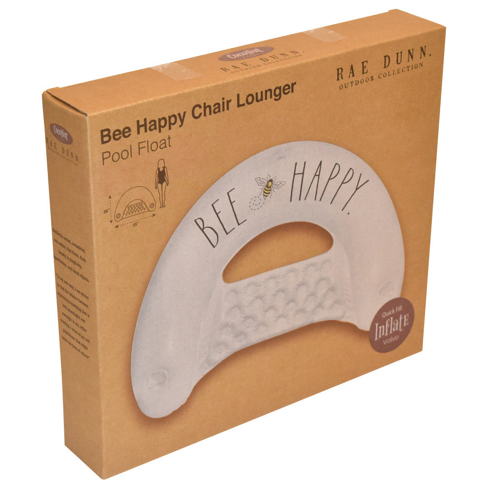 Alternative view of Rae Dunn Bee Happy Chair Lounger Pool Float - 55"x36"