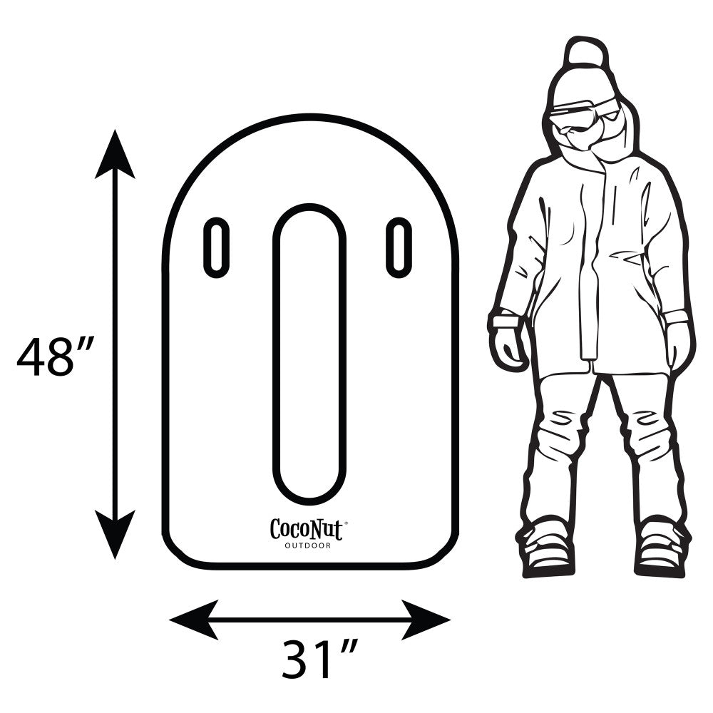 Alternative view of CocoNut Outdoor Inflatable Blue Hurricane Toboggan Snow Sled - 48x31