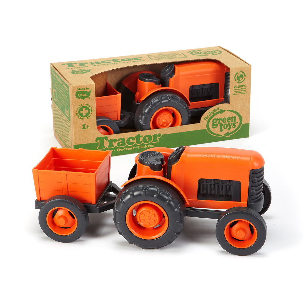 Green Toys Eco-Friendly Tractor with Detachable Cart - Image 3