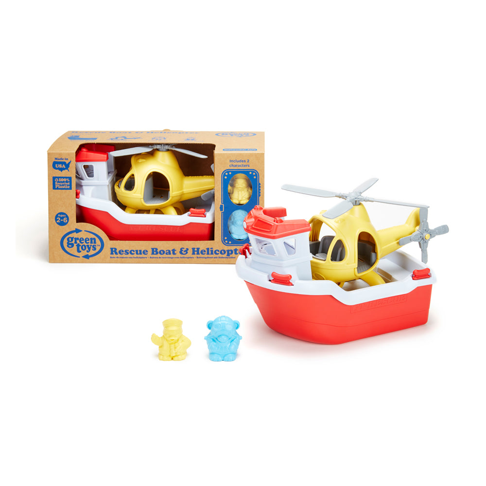 Green Toys Rescue Boat & Helicopter Playset - Eco-Friendly - Image 3
