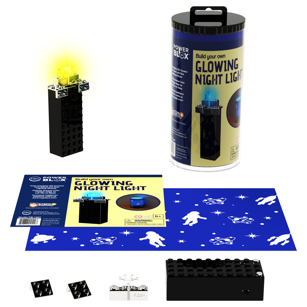 E-Blox Power Blox Space Explorer Night Light Kit, STEM Educational Toy for Children Ages 5+