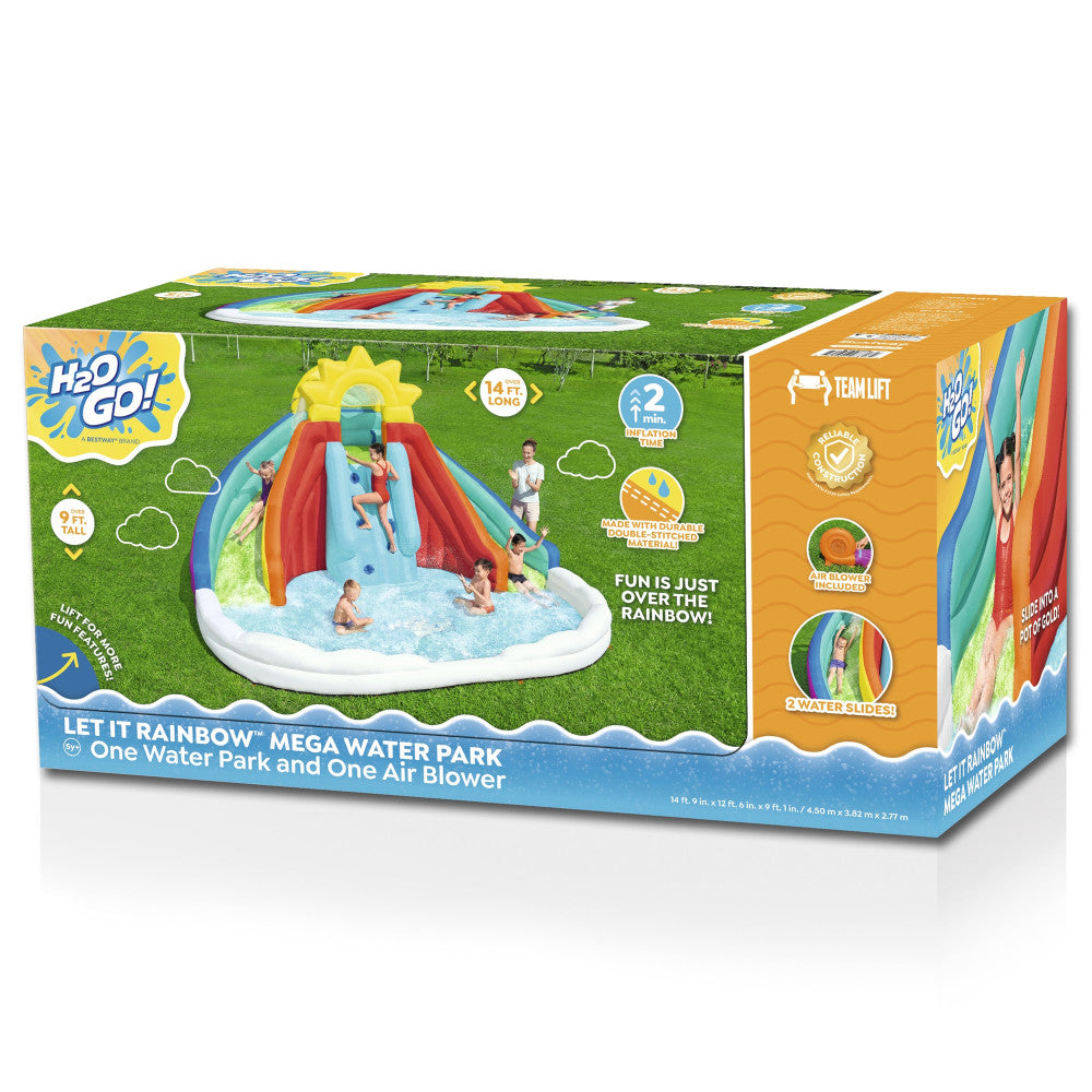 H2OGO Let It Rain Mega Water Park with Dual Slides and Climbing Wall - Image 3