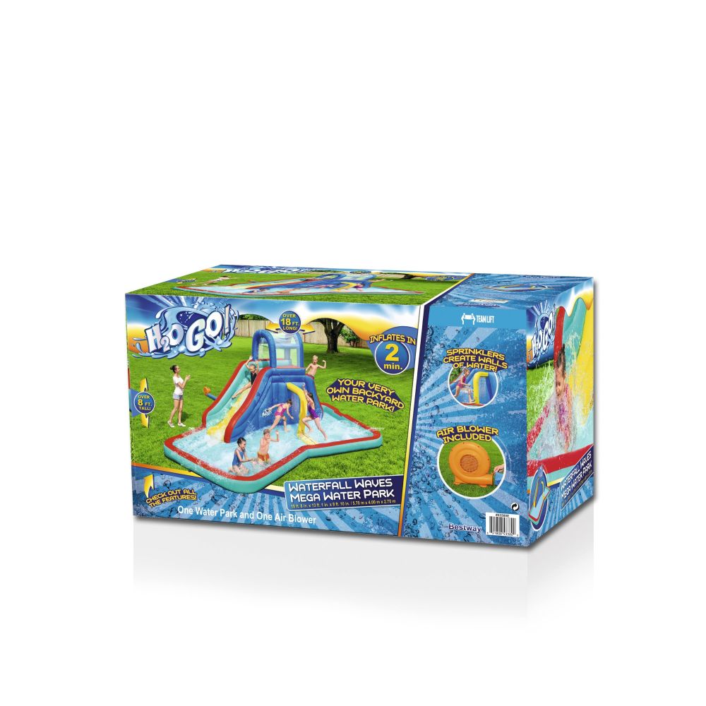 Bestway H2OGO! Waterfall Waves Mega Inflatable Water Park with Slide and Pool - Image 3