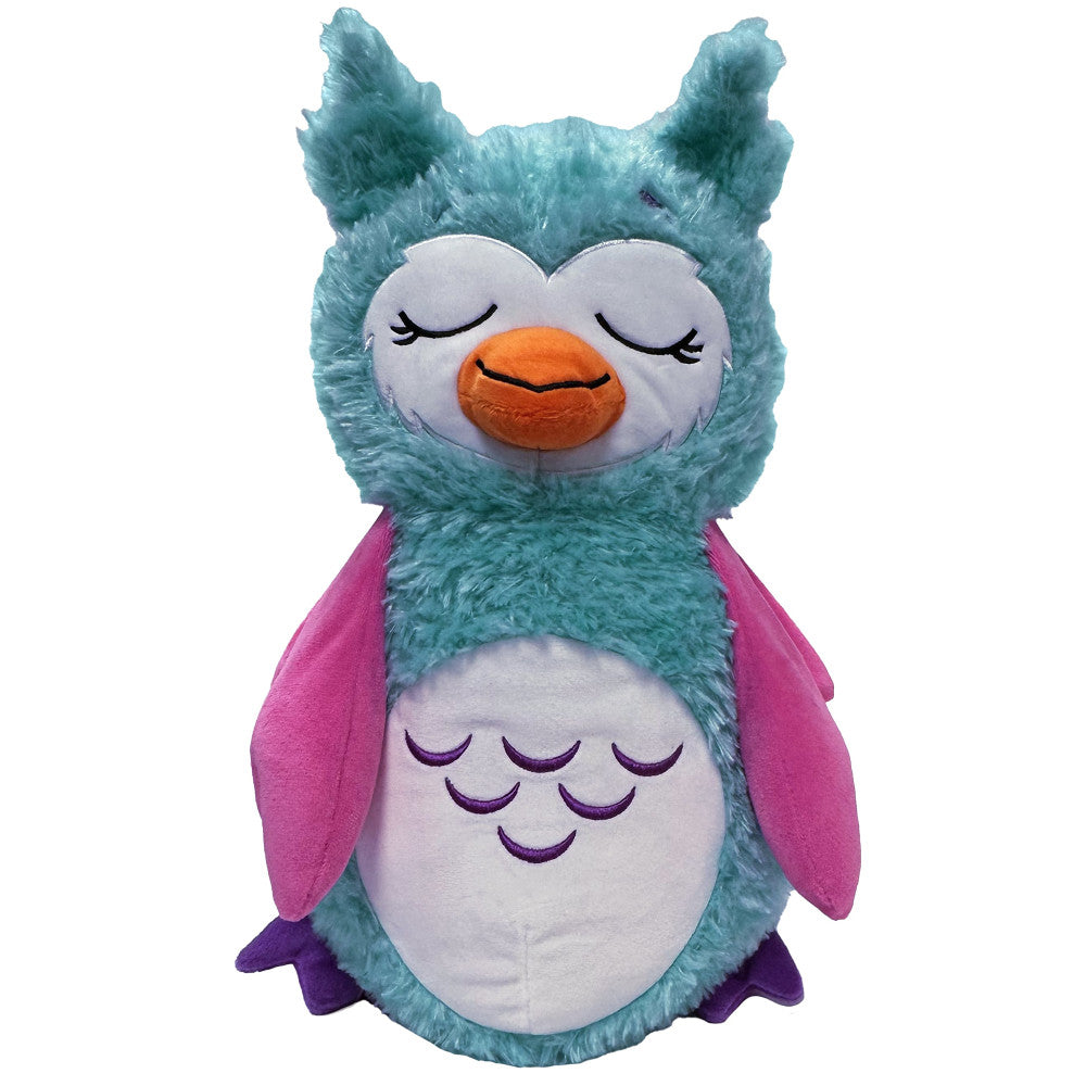 Happy Nappers Adorable Storables 15 inch Owl Plush - Teal & Pink