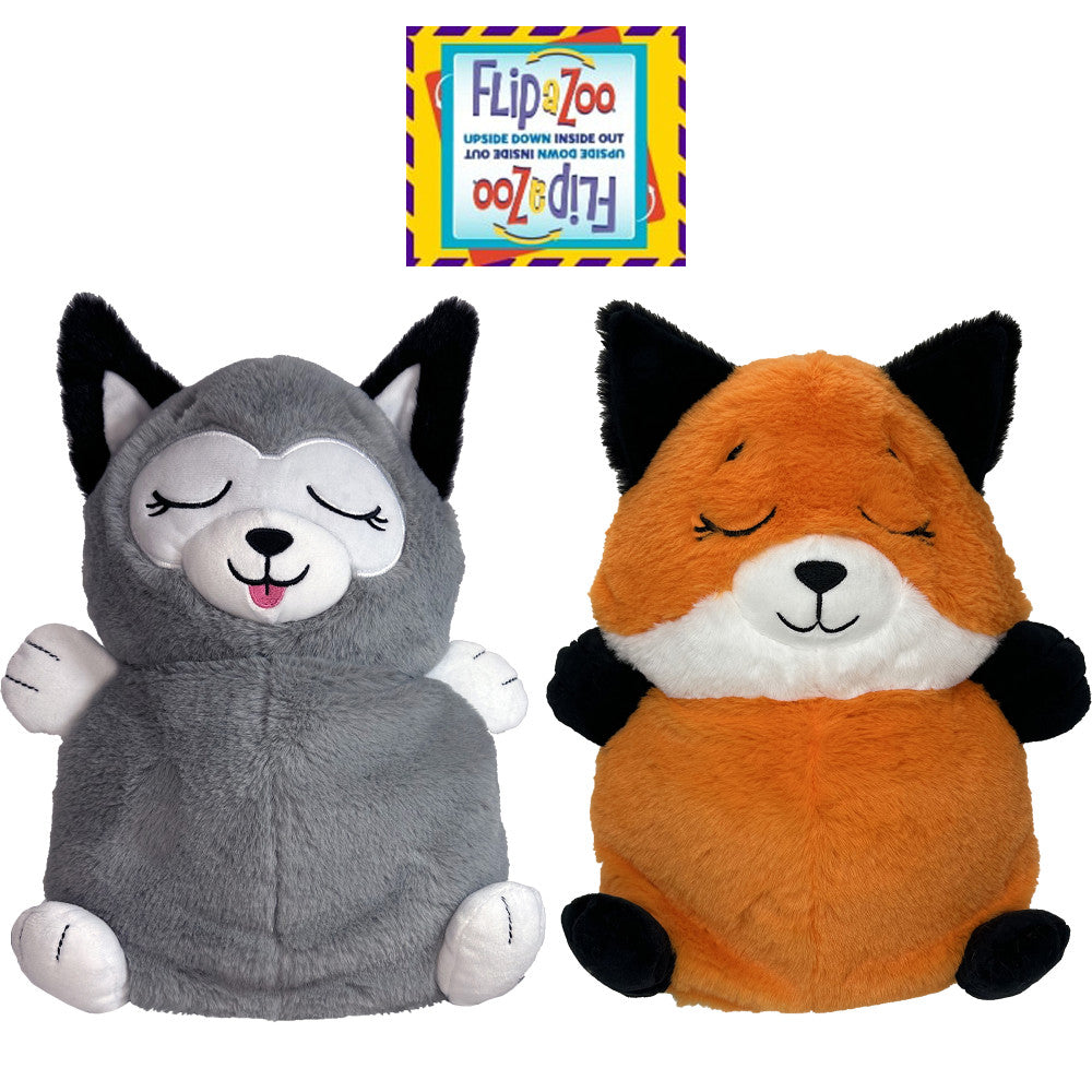 Alternative view of FlipaZoo 2-In-1 Plush Fox to Husky - Snuggly Transforming Animal Pillow