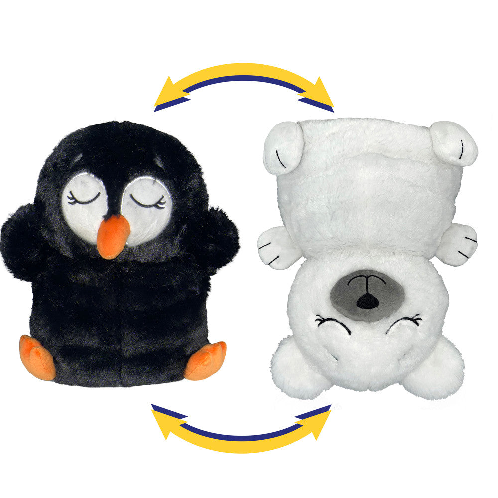 FlipaZoo 2-in-1 Penguin to Bear Reversible Plush - Dual Character Cuddly Toy