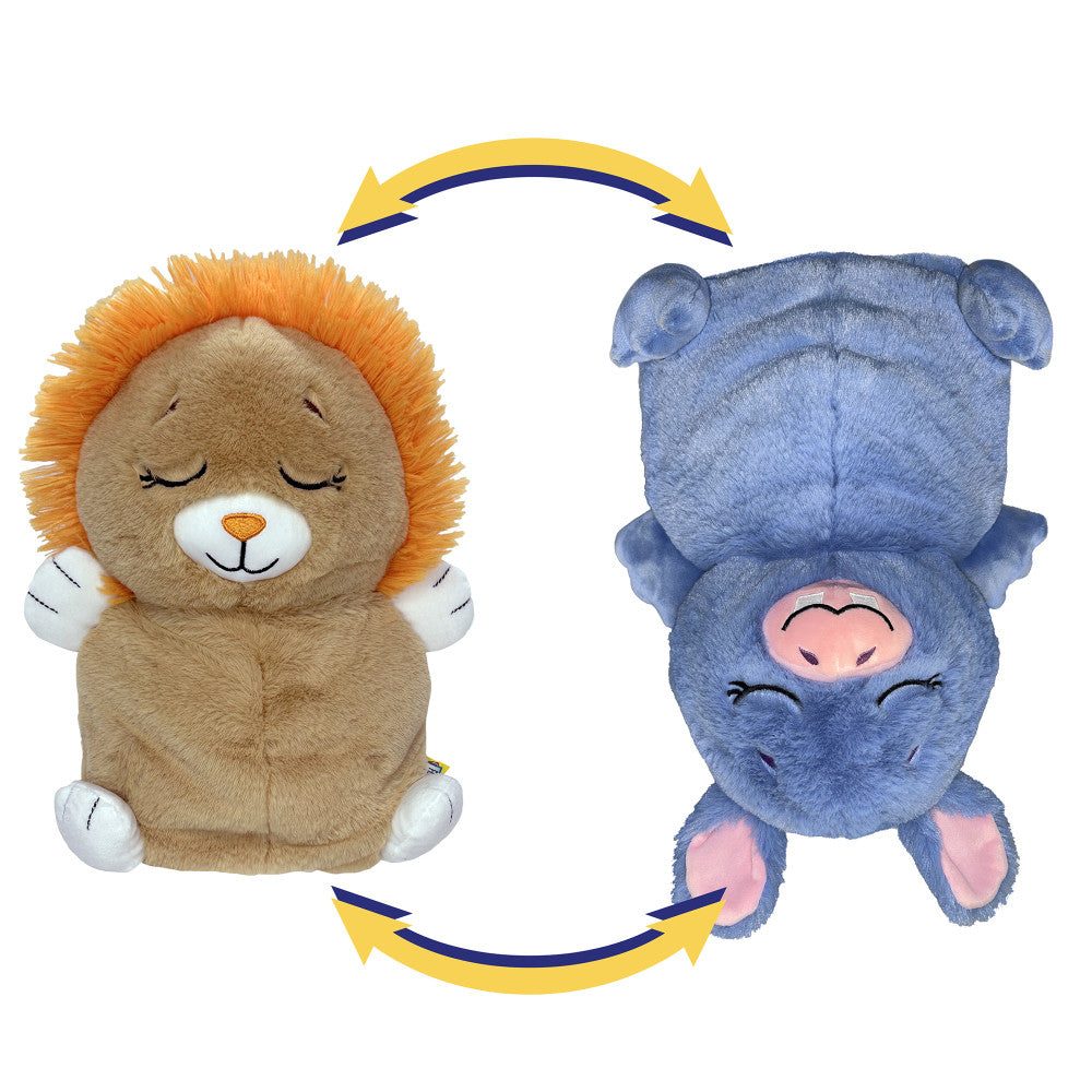 FlipaZoo Upside Down Inside Out 2-in-1 Plush - Lion to Hippo