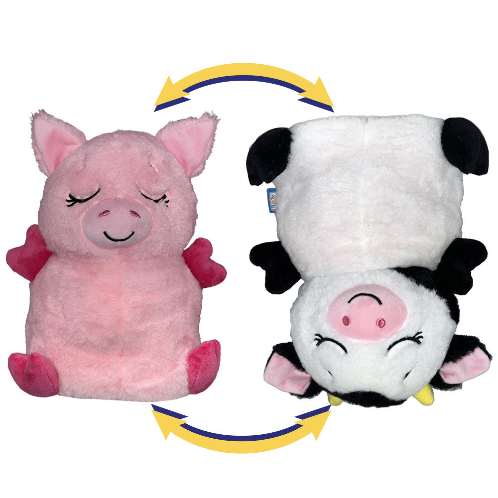 FlipaZoo Pig to Cow 2-In-1 Transforming Plush - Reversible Animal Toy