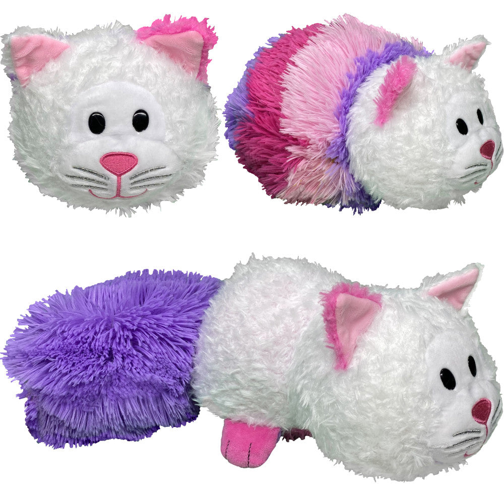 FlipaZoo Magic Tails 2-in-1 Plush - Pink Unicorn to White Cat 14 Inch Cuddly Pillow - Image 3