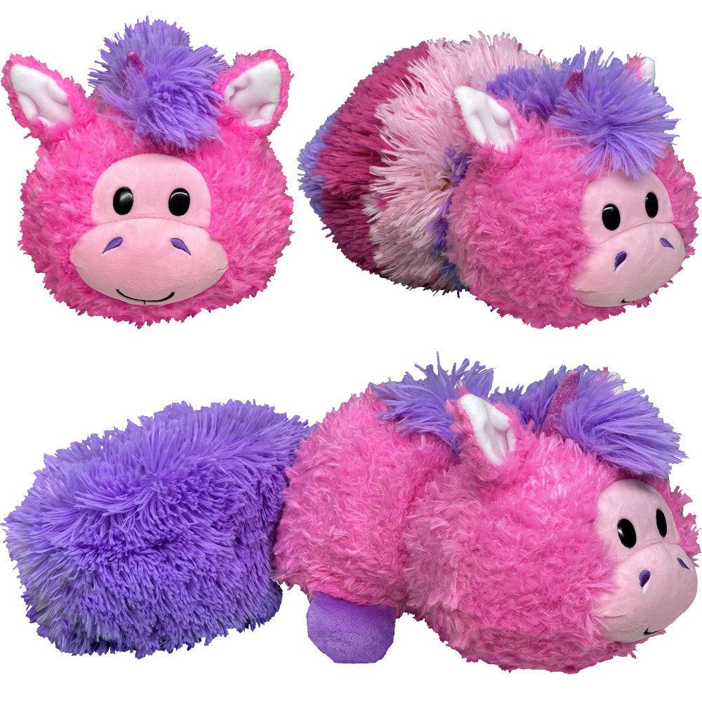 FlipaZoo Magic Tails 2-in-1 Plush - Pink Unicorn to White Cat 14 Inch Cuddly Pillow - Image 4