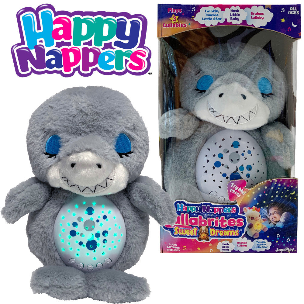 Happy Nappers Lullabrites Sweet Dreams Interactive Shark Plush - Grey & Blue - Image 4