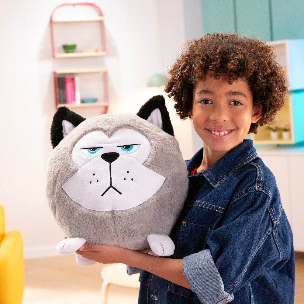 Hangry Petz Cooper Husky 12 inch Sound Plush - Grey & White - Image 5