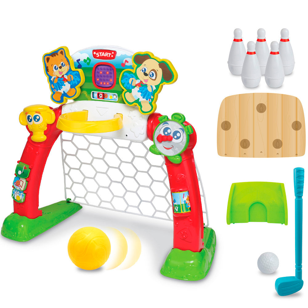 Winfun 4-in-1 Sports Center Toy: Soccer, Basketball, Bowling & Golf