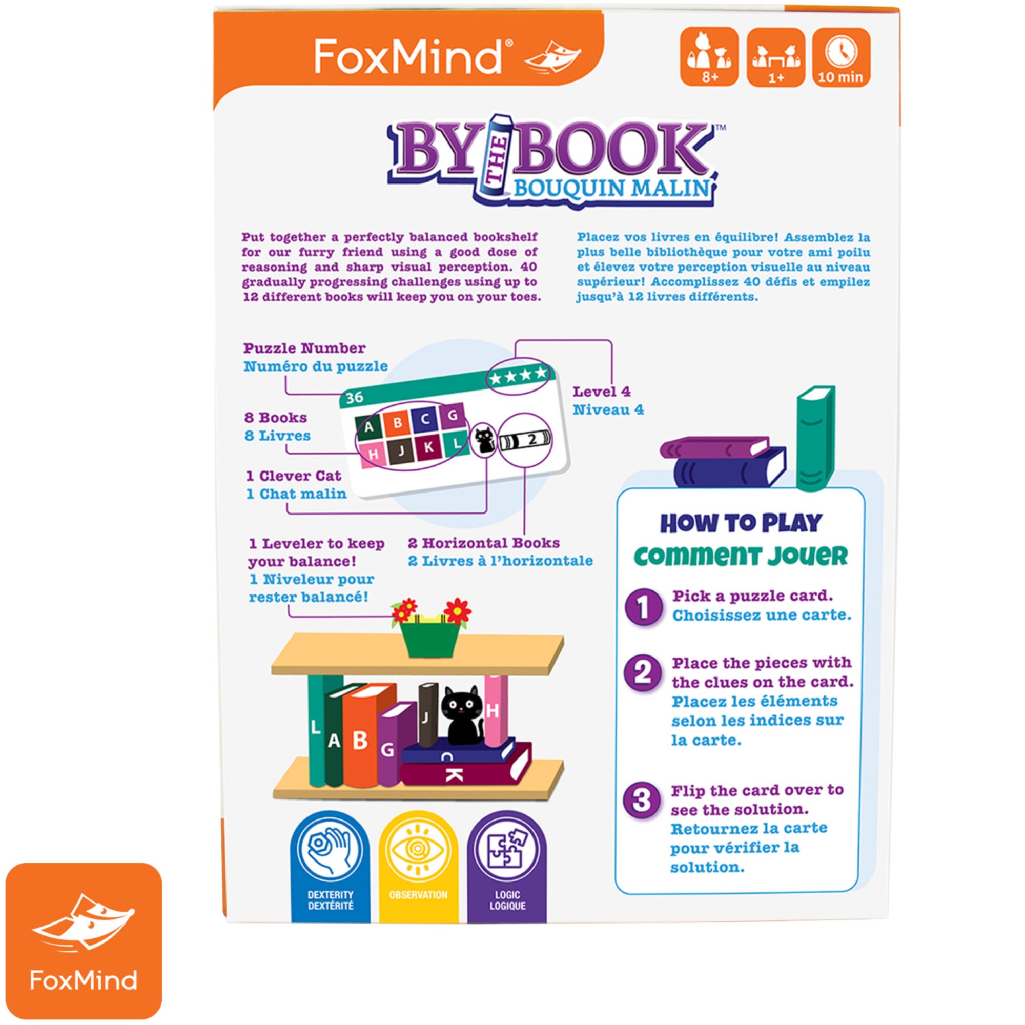 FoxMind By The Book 3D Wooden Stacking Puzzle - 40 Challenges - Image 2