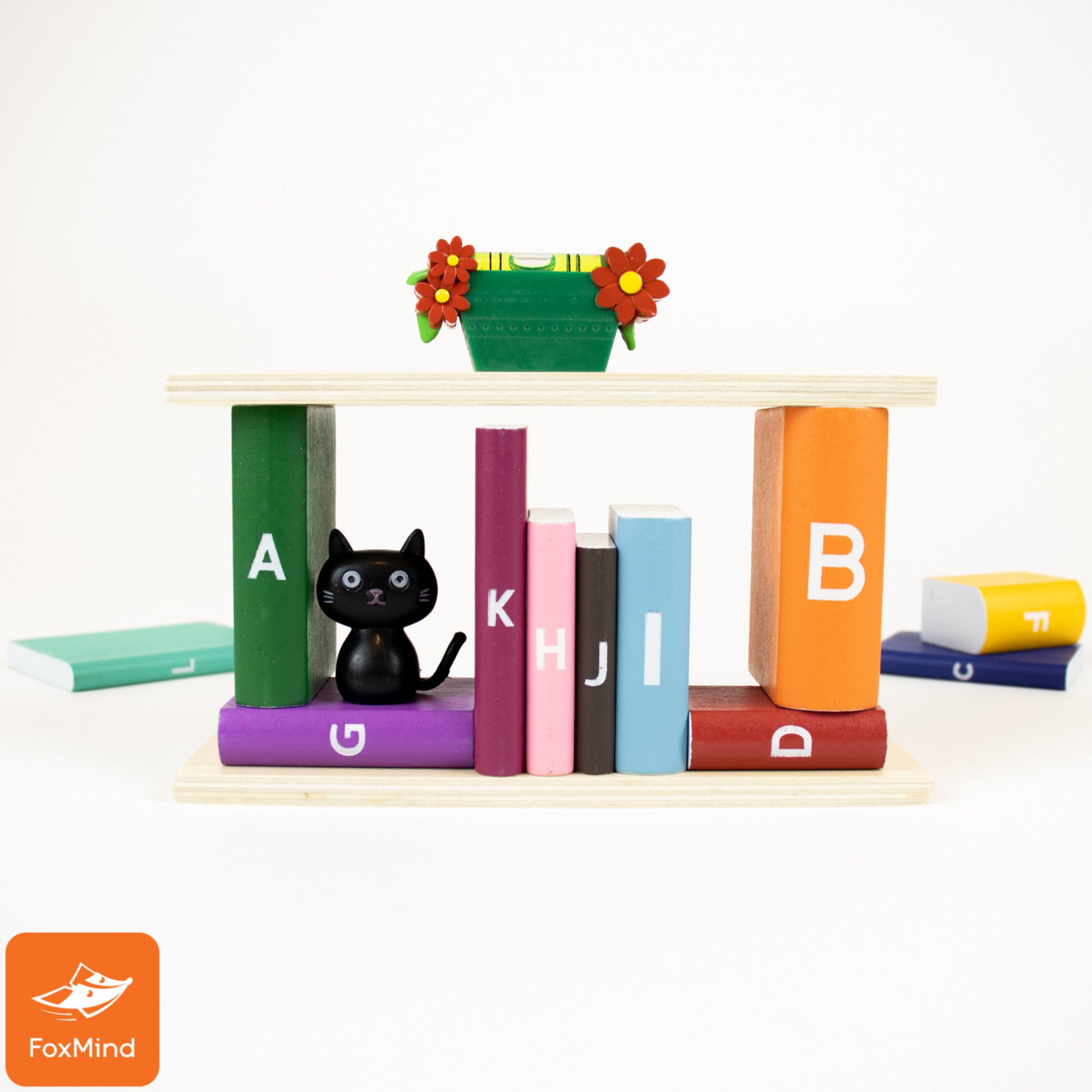 FoxMind By The Book 3D Wooden Stacking Puzzle - 40 Challenges - Image 4
