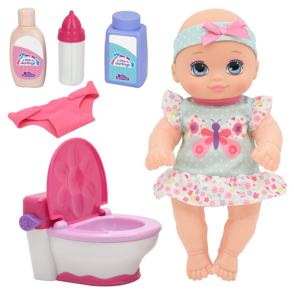 New Adventures Little Darlings - It's My Potty 10 Inch Doll with Chair