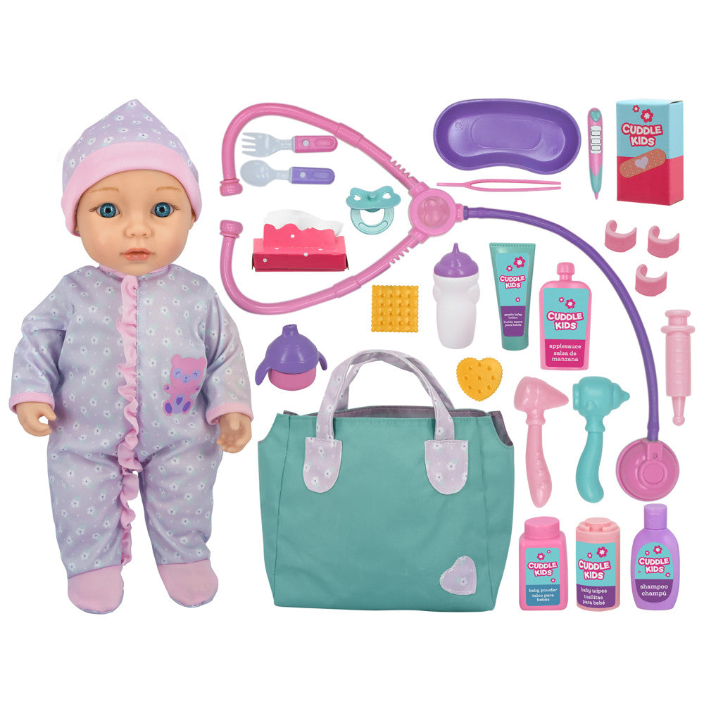 Cuddle Kids 15 inch Baby's First Check Up Doll - Pink & Purple