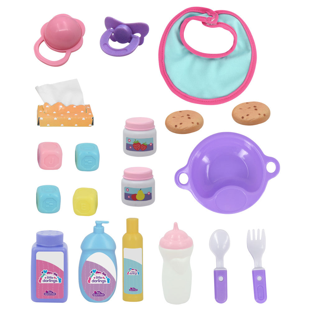 Alternative view of Little Darlings 12-inch Interactive Bouncing Baby Doll Playset - Pink & White