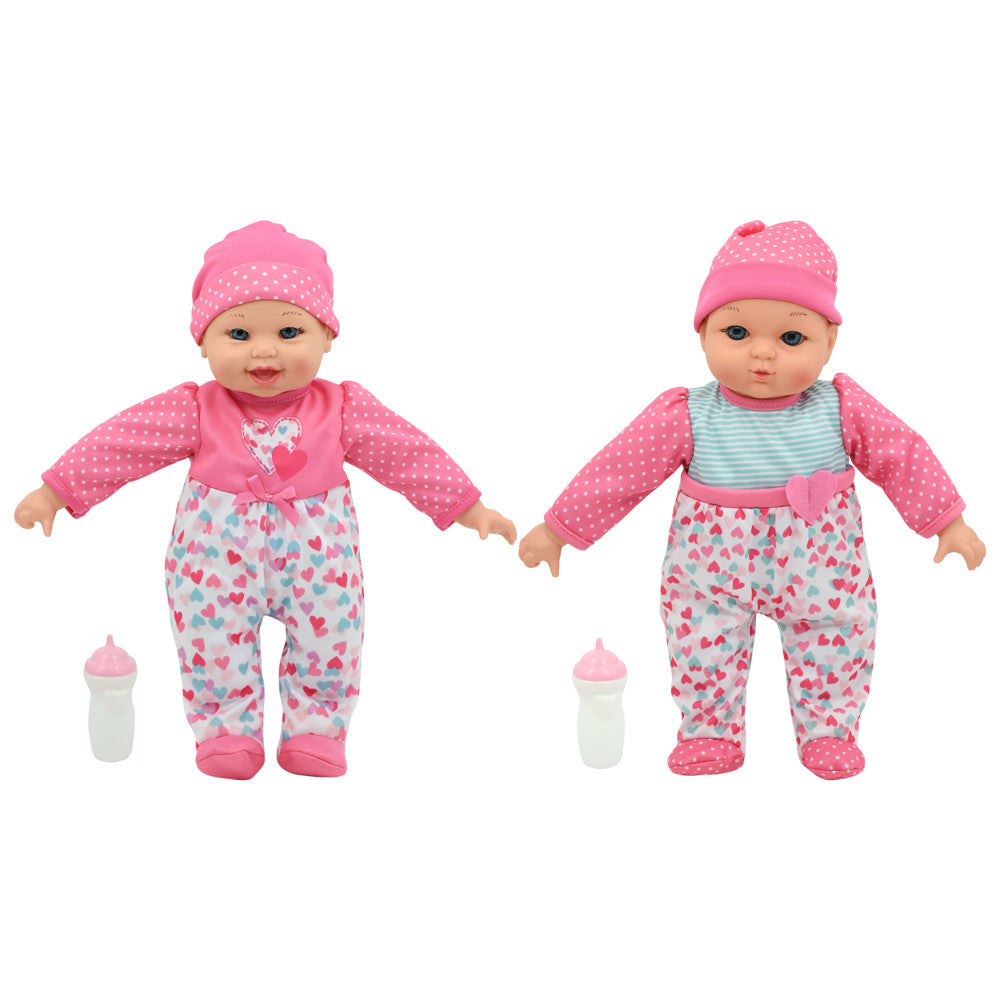 Little Darlings 12 Inch - Talking Twins with Heart-Themed Outfits