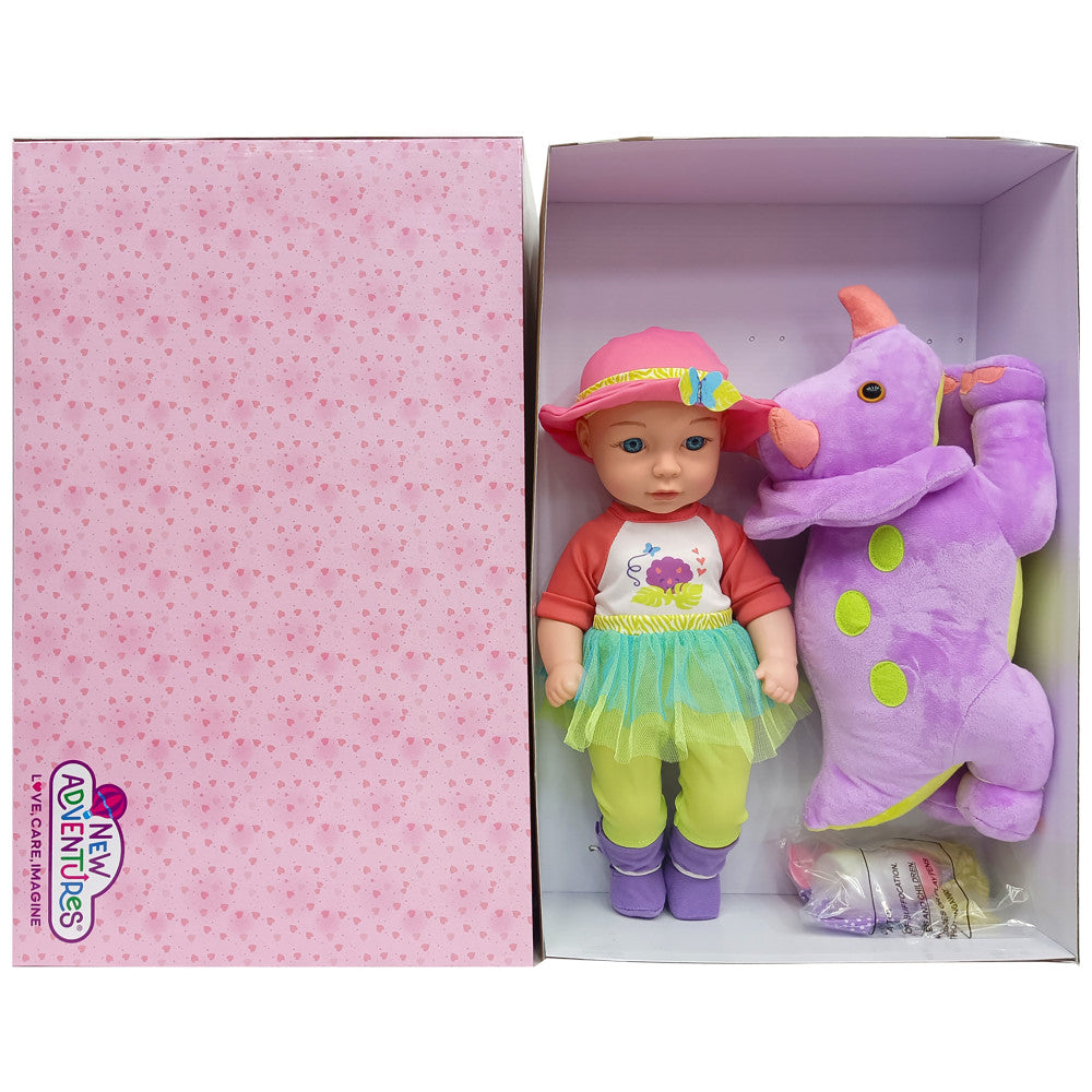 Little Darlings: Hop On Baby & Plush Dino - 15" Baby Doll with Dinosaur Friend - Image 5