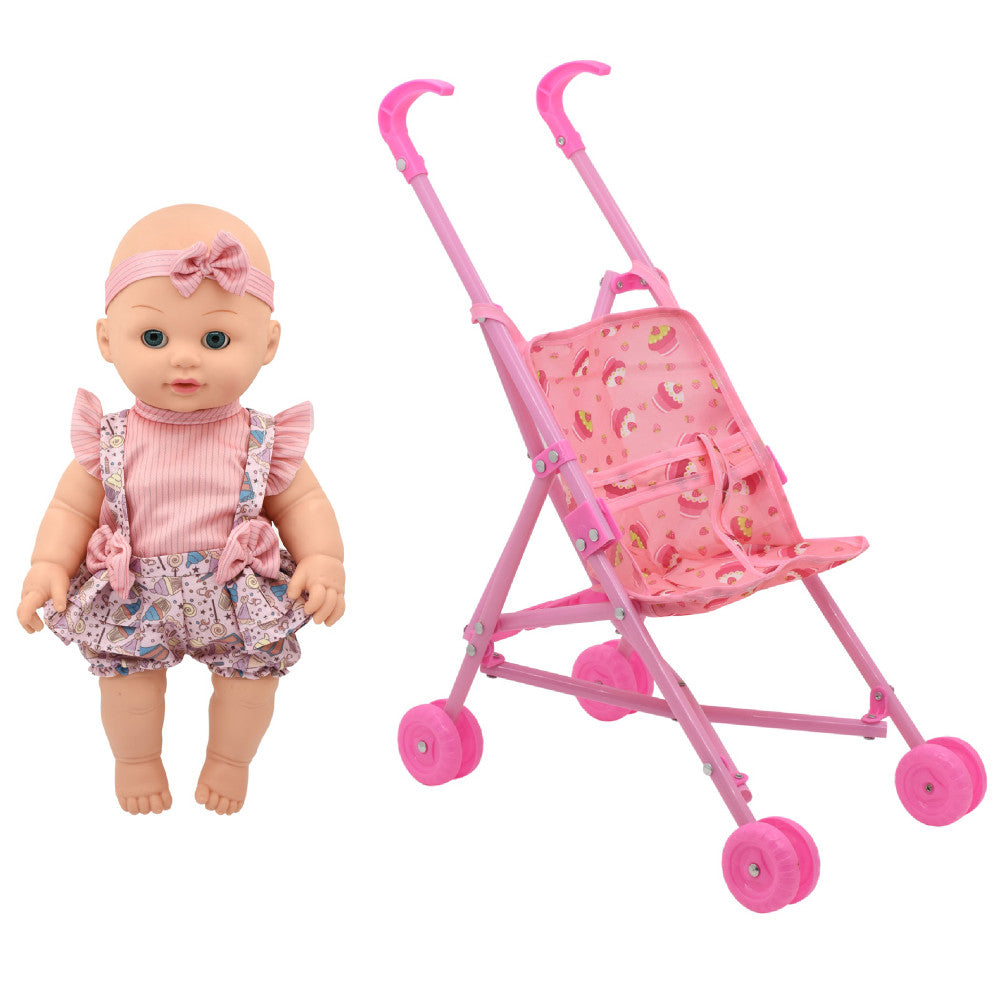 Little Darlings: Out For A Stroll - Cupcake Lollipop Pink & Blue Ensemble
