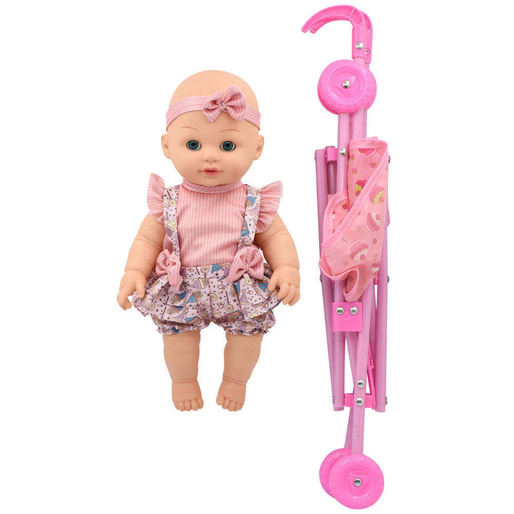 Little Darlings: Out For A Stroll - Cupcake Lollipop Pink & Blue Ensemble - Image 3