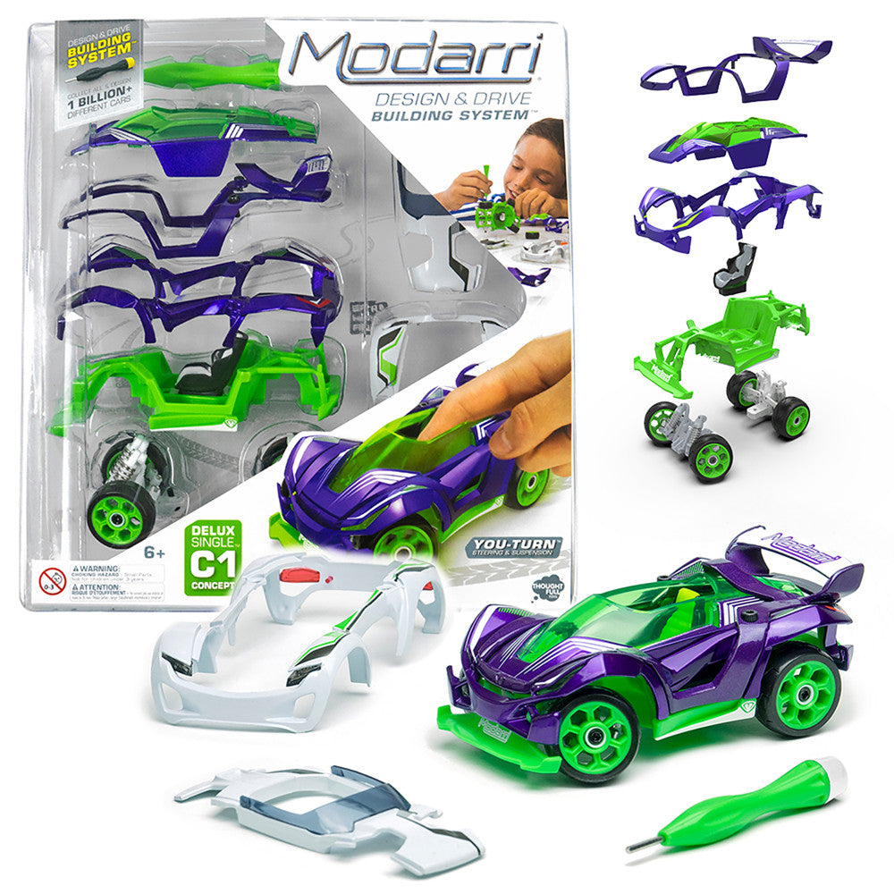 Modarri C1 Concept Car Deluxe DIY Toy - Build & Drive Experience for Kids 6+