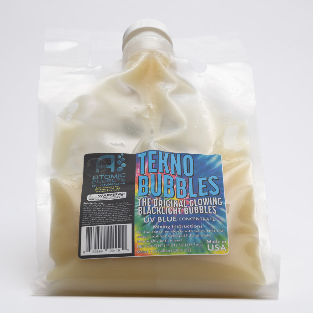 Alternative view of Atomic Bubbles Tekno Bubbles - UV Glowing Bubble Refill - Blue - 128oz