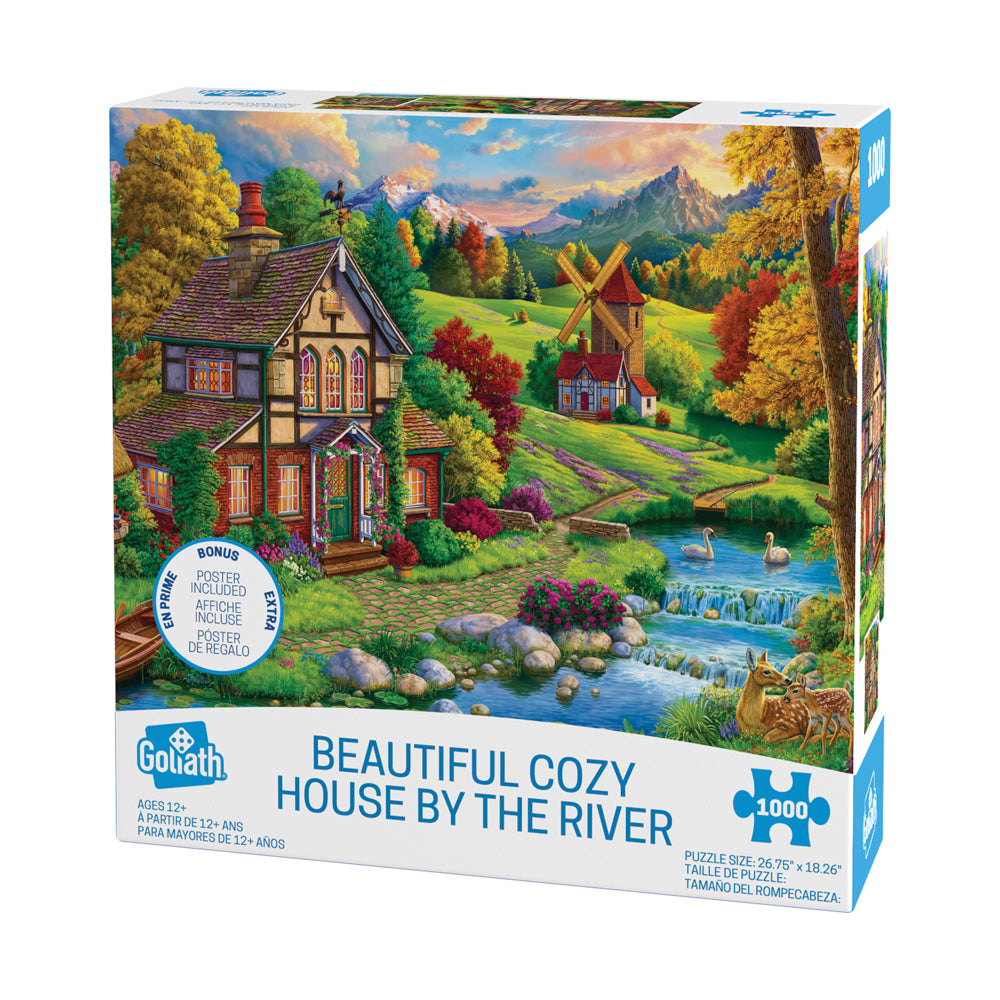 Goliath Beautiful Cozy House by the River Jigsaw Puzzle - 1000 pc - Image 3