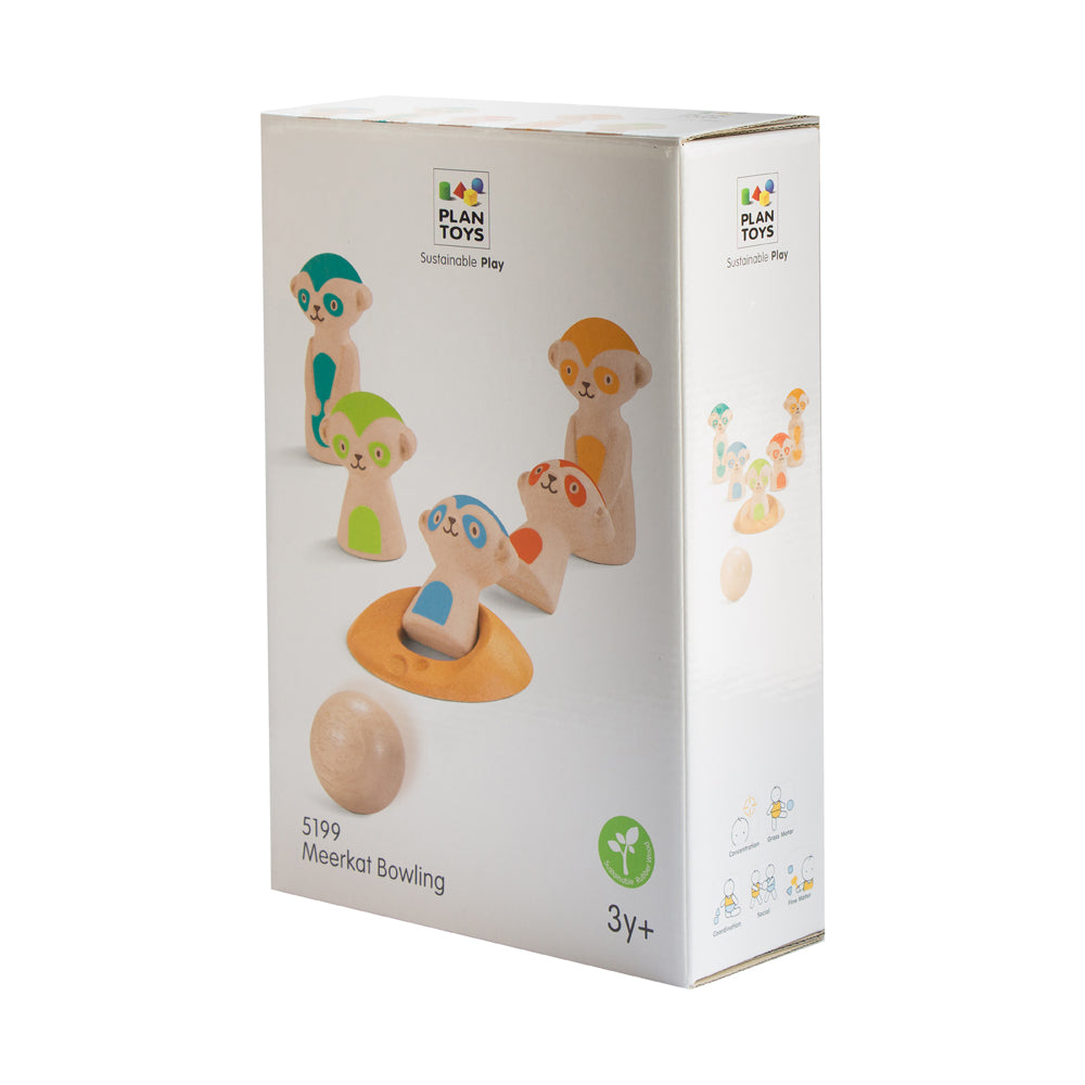 Alternative view of Plan Toys Meerkat Bowling Set - Eco-Friendly Wooden Outdoor Game