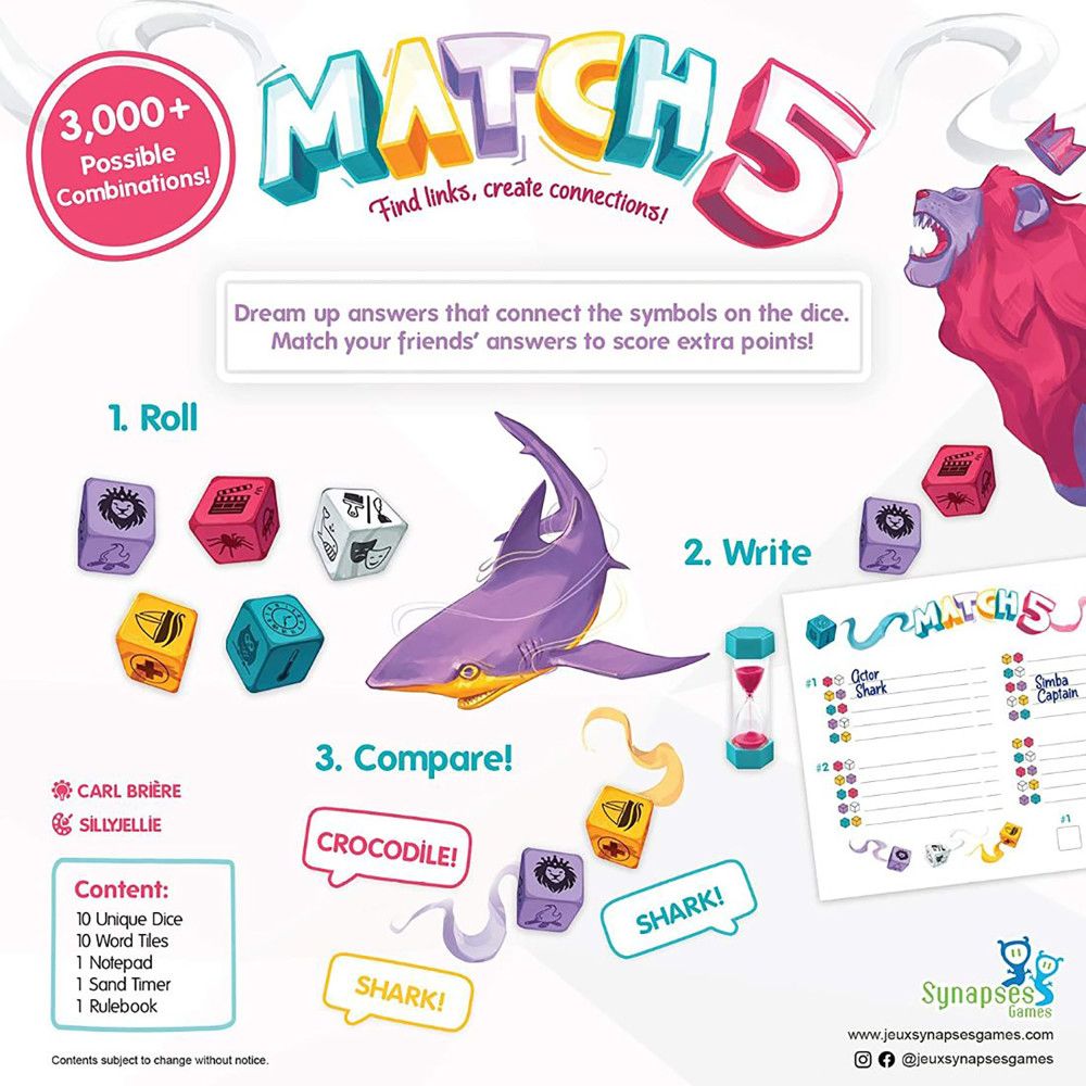 Alternative view of Synapses Games Match 5 Creative Word Linking Board Game