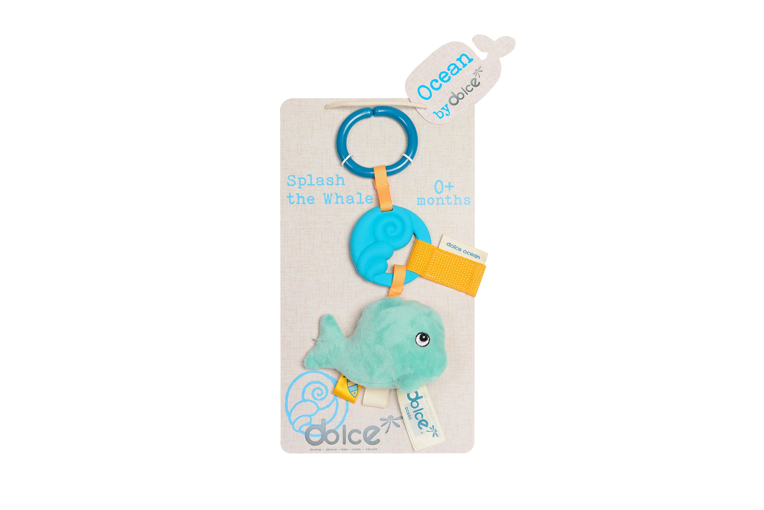 Dolce Splash the Whale Textured Teether Toy with Squeaker - Multi-Color