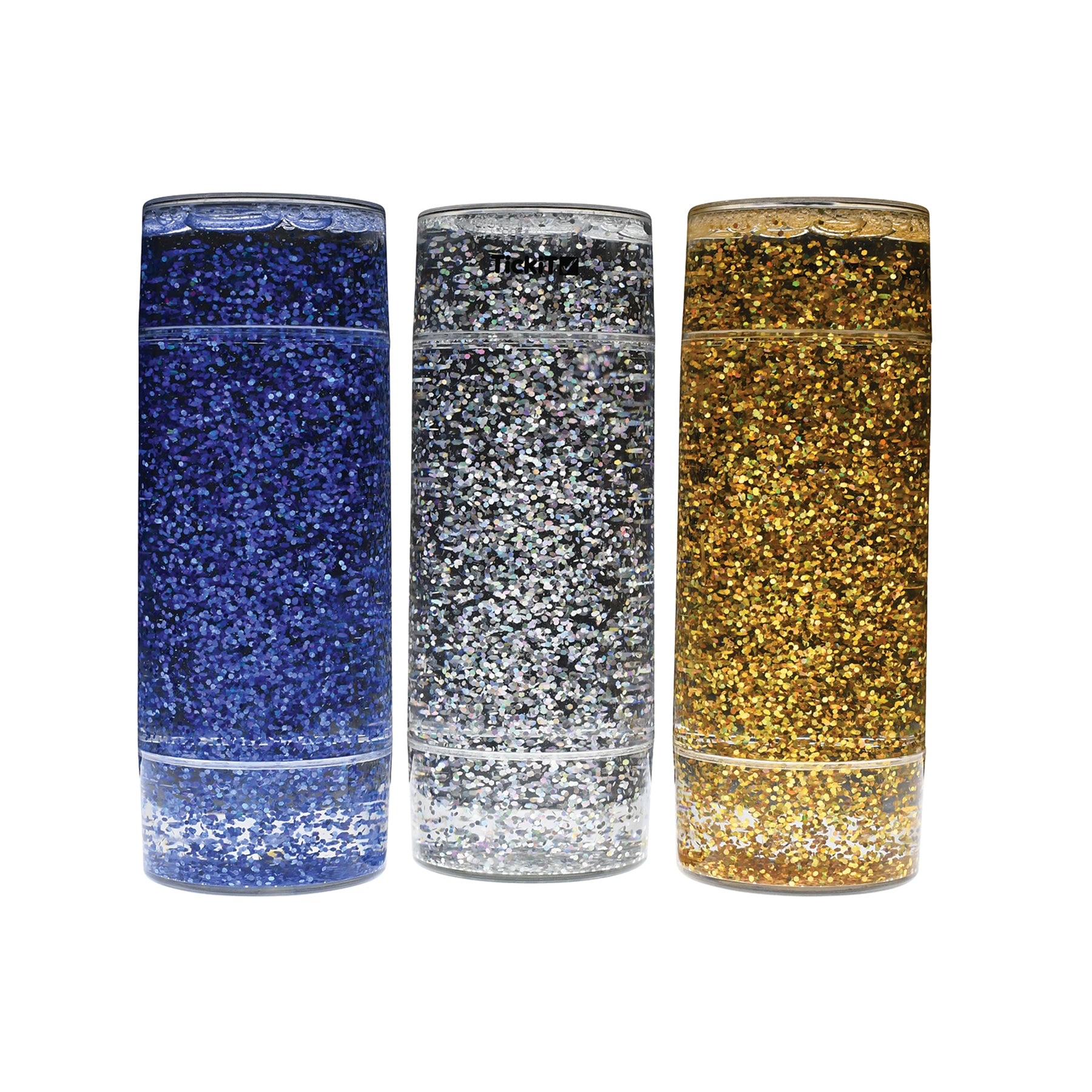 TickiT Sensory Glitter Storm Liquid Glitter Tubes - Set of 3 - Blue, Silver, Gold - Image 4