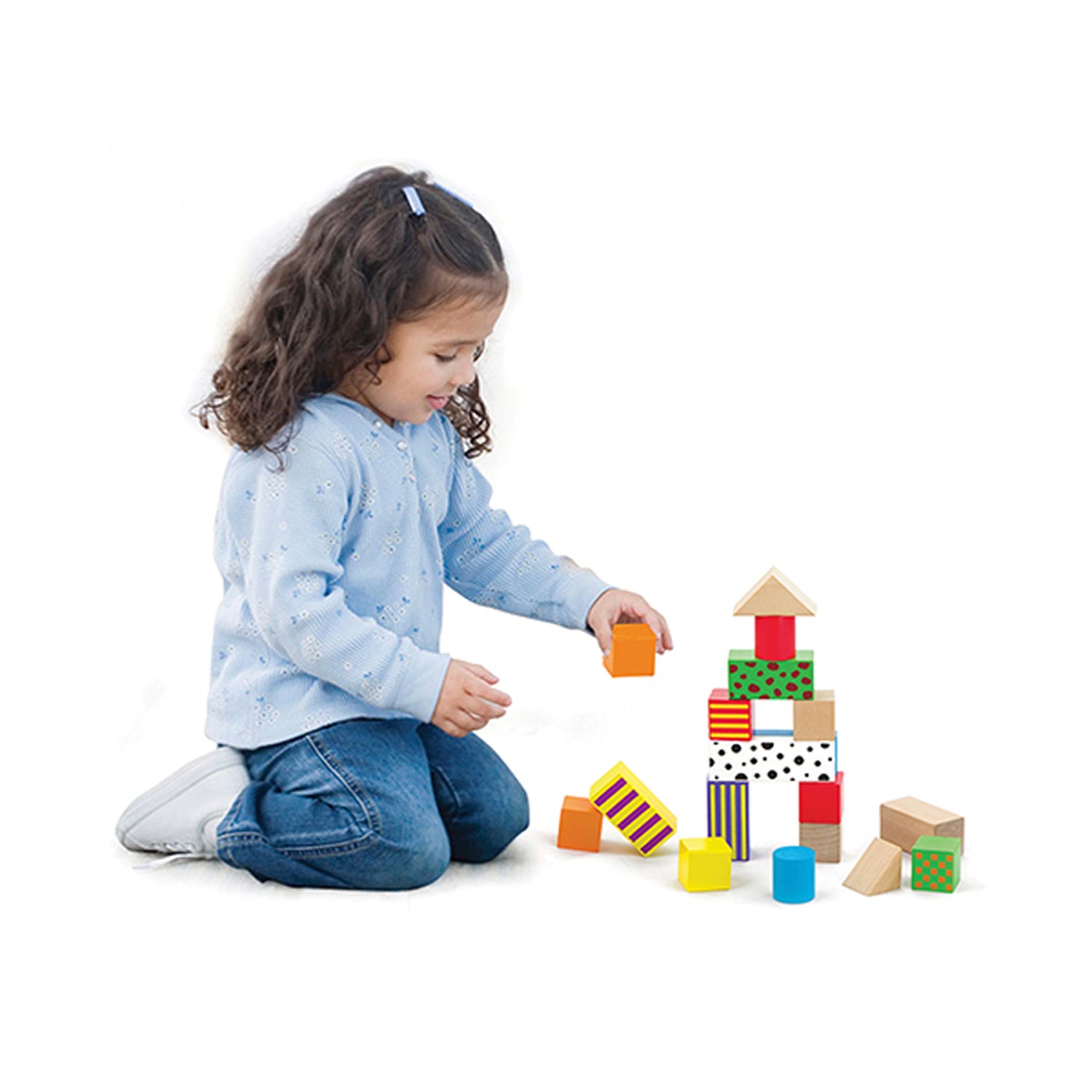 The Original Toy Company 50-Piece Wooden Blocks Set - Multicolor - Image 3