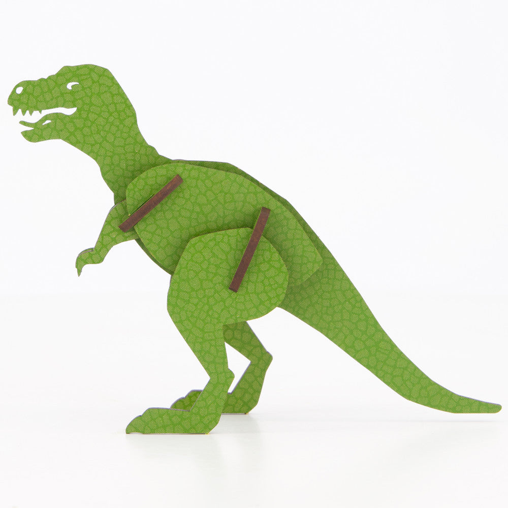 Alternative view of Little & Wood: T-Rex Green, Medium 3D Wooden Puzzle Kit