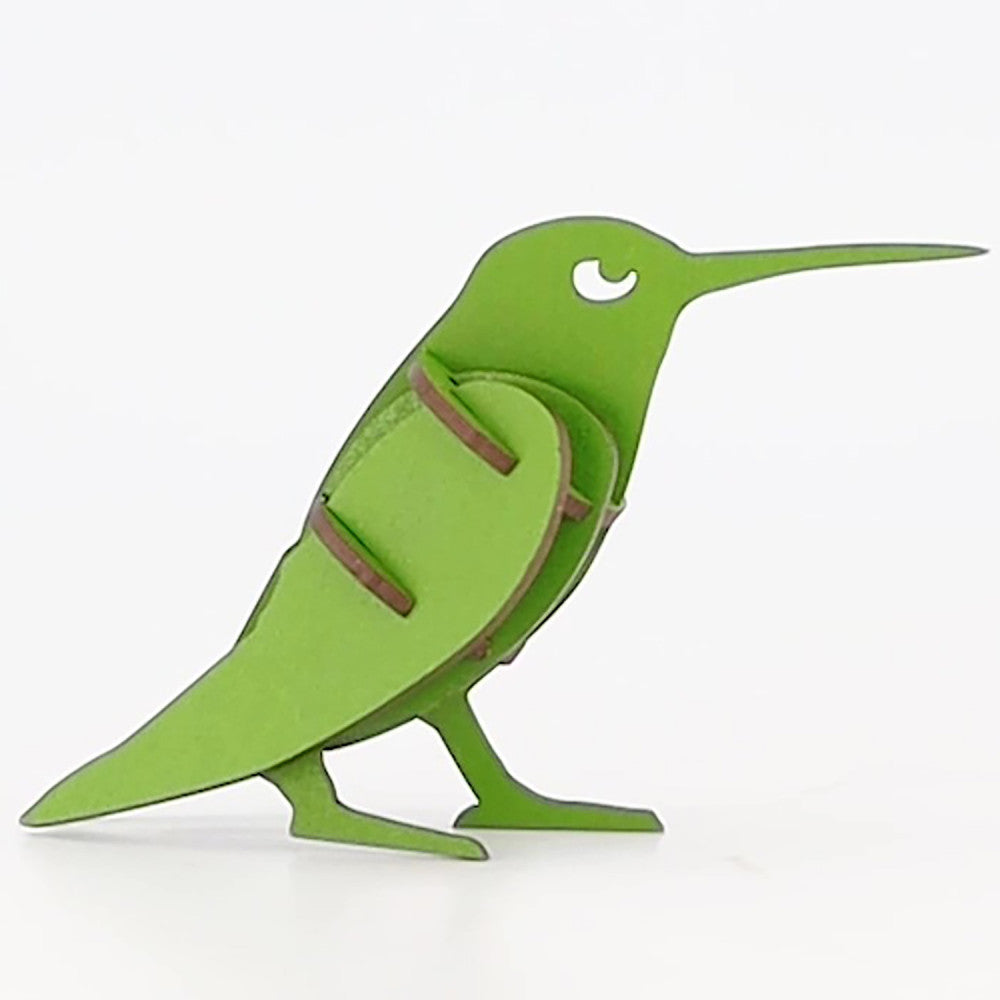 Little & Wood: Hummingbird 3D Wooden Puzzle Kit - Green - Image 4