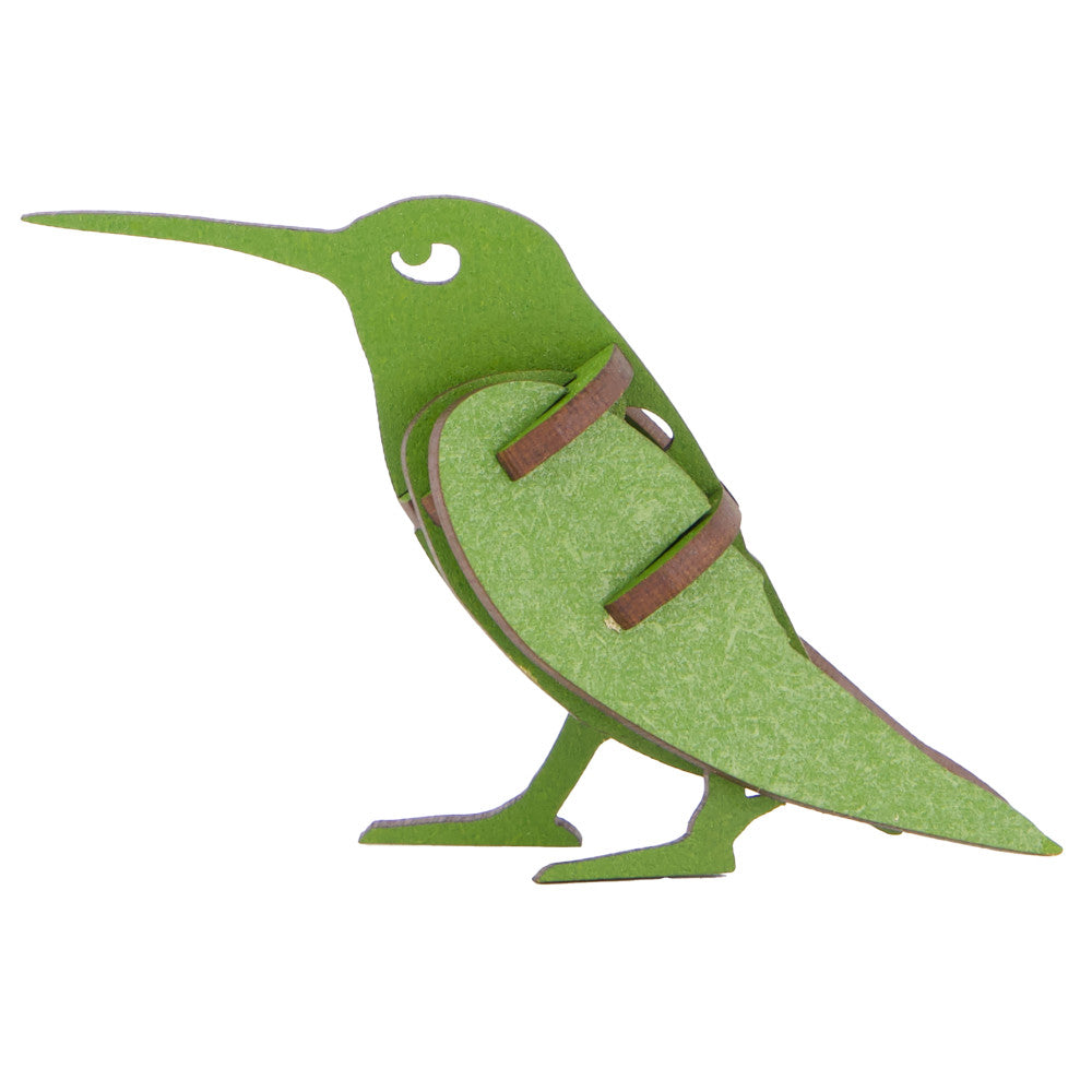 Little & Wood: Hummingbird 3D Wooden Puzzle Kit - Green - Image 5