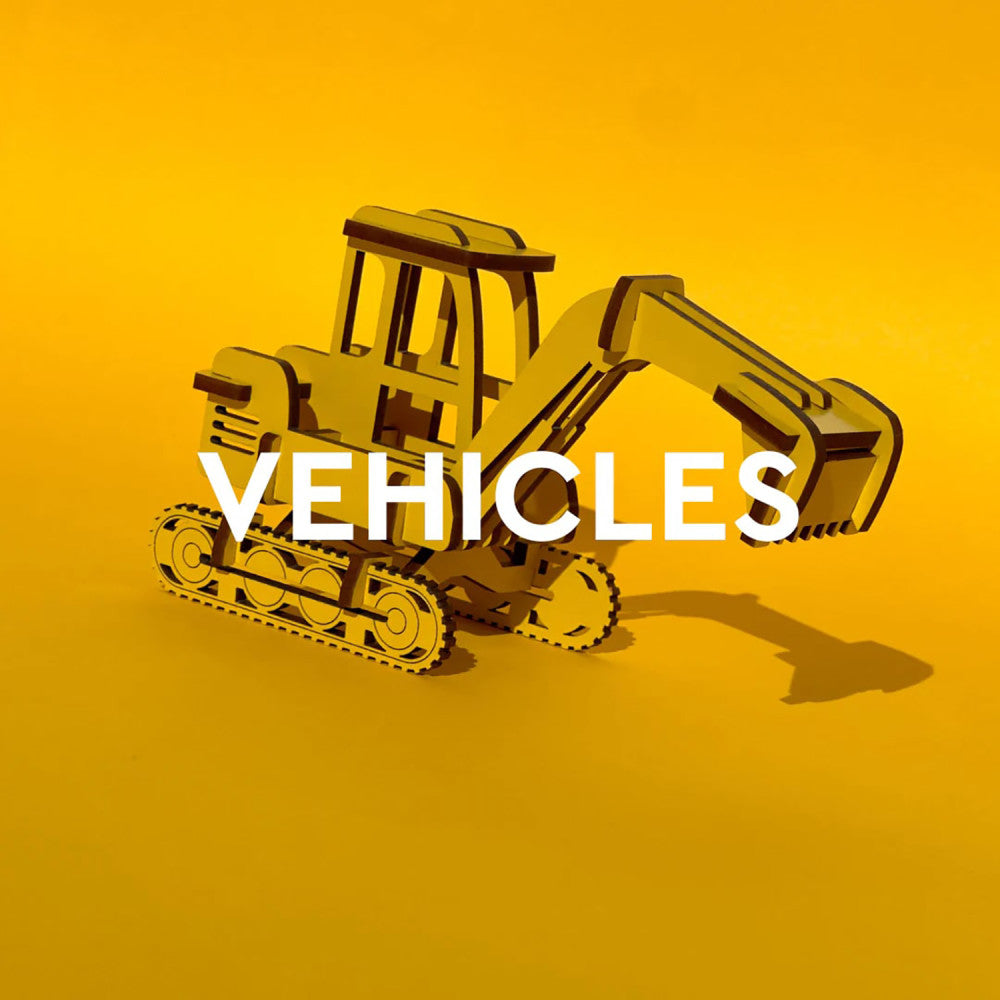 Little & Wood: Medium Digger - 3D Yellow Wooden Construction Kit - Image 4