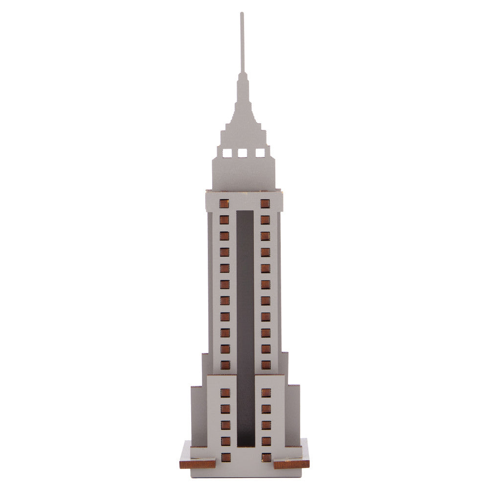 Alternative view of Little & Wood Empire State Building: 3D Wooden Puzzle Kit - Medium, Grey