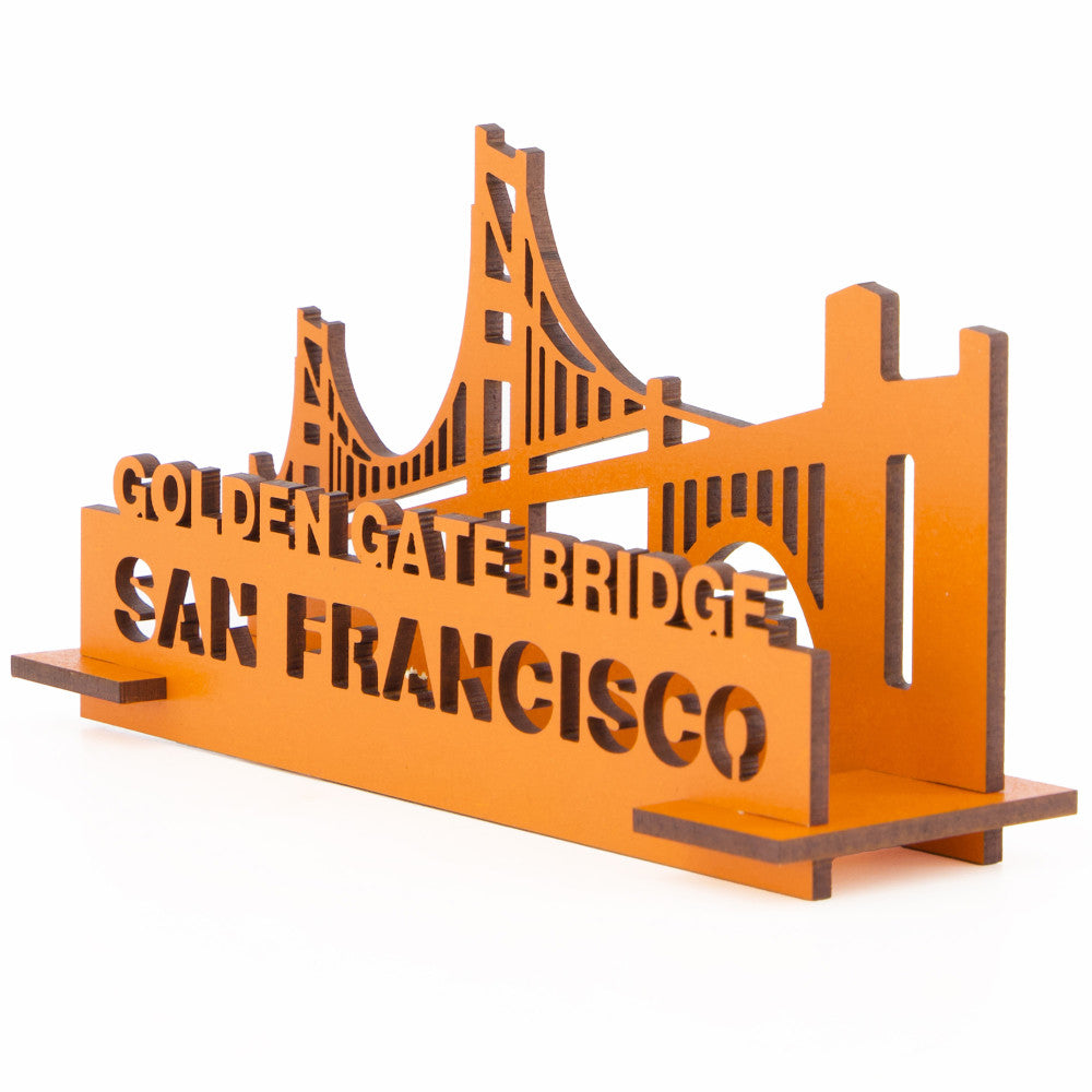 Alternative view of Little & Wood: Golden Gate Bridge 3D Wooden Puzzle Kit - Medium Orange