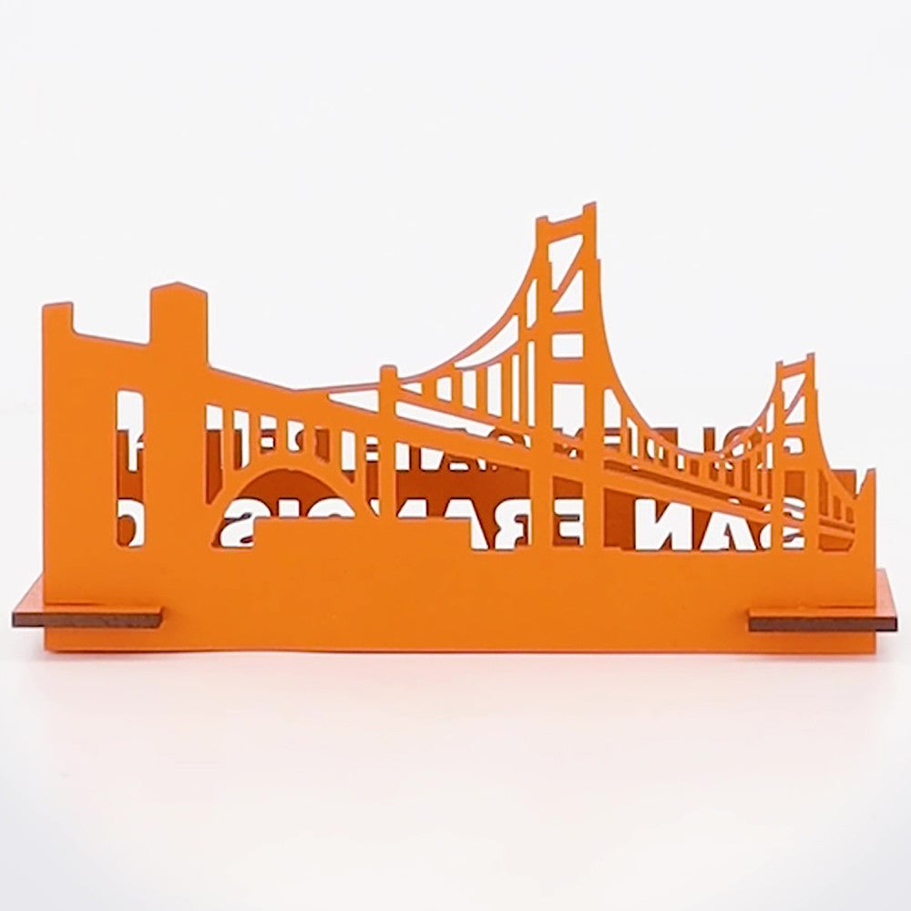Little & Wood: Golden Gate Bridge 3D Wooden Puzzle Kit - Medium Orange - Image 4