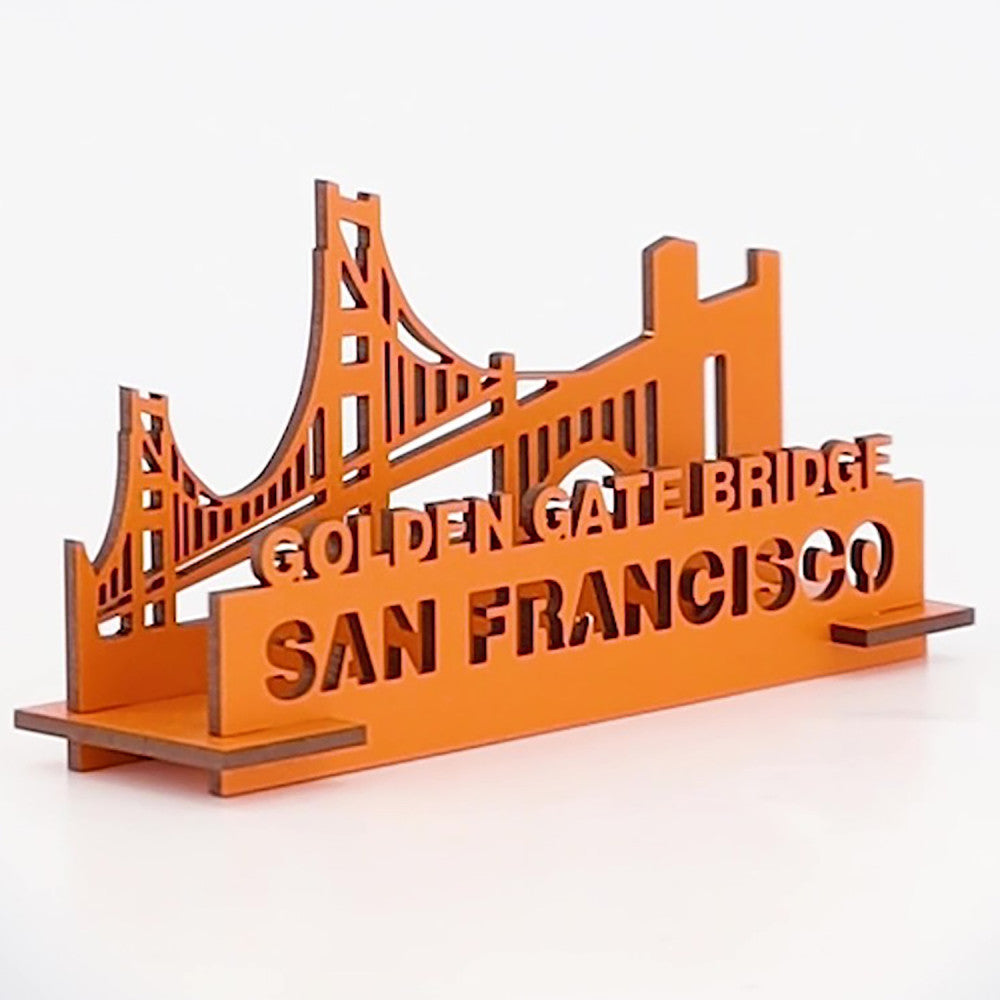 Little & Wood: Golden Gate Bridge 3D Wooden Puzzle Kit - Medium Orange - Image 5